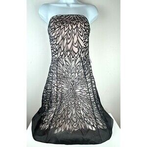 NWT White House Black Market BlackBlush Laser Cut Overlay Party Dress Size 0